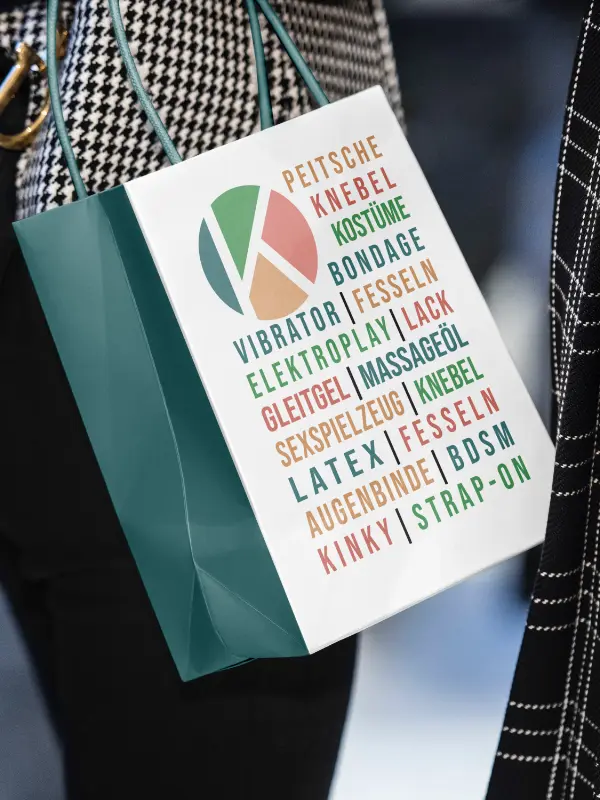 Einkaufstasche Schaufensterdesign Sexshop Kinky Shop Branding