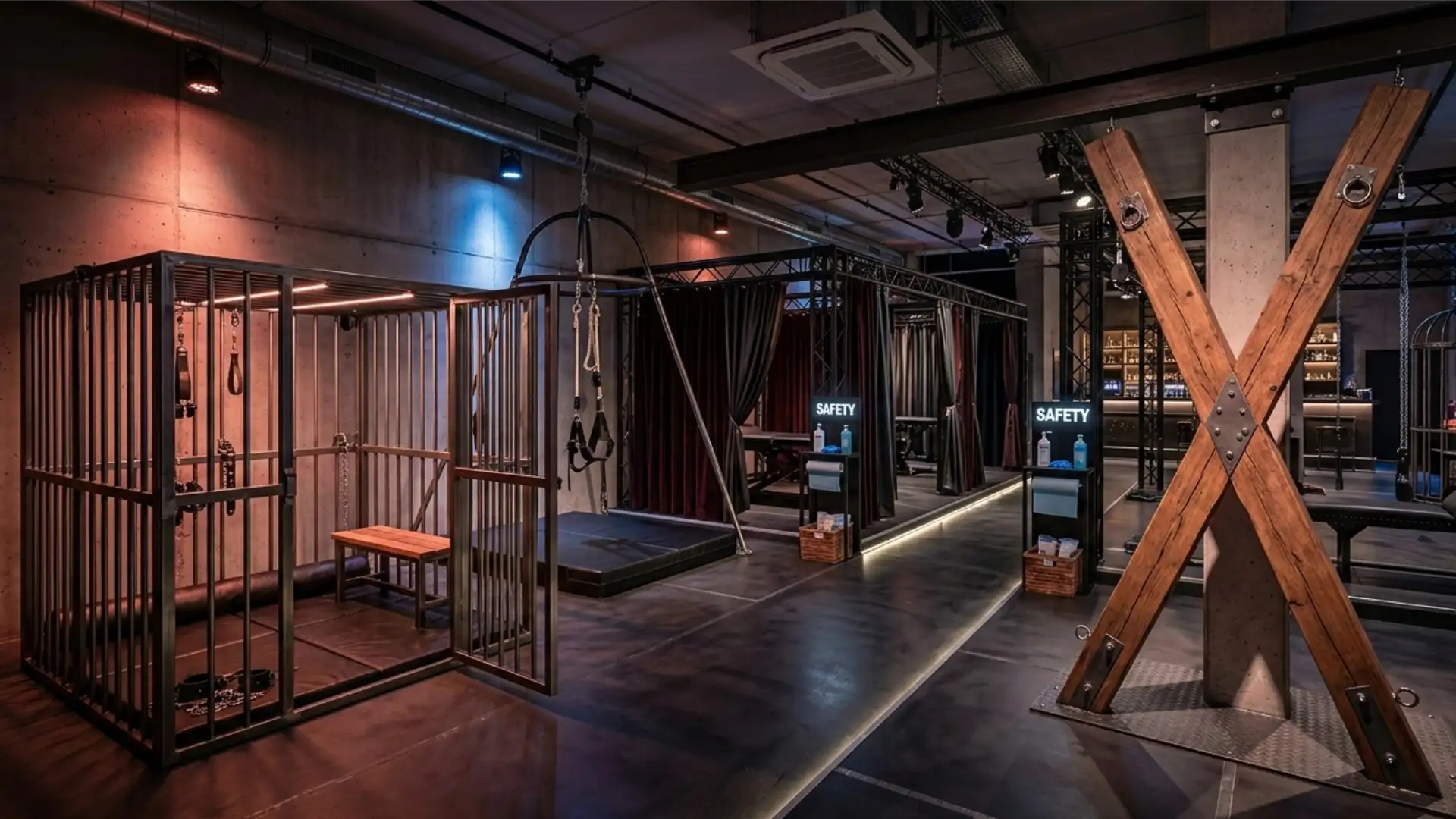 BDSM Club Innenraum Konzeptvisualisierung Crimson Gründungsberatung