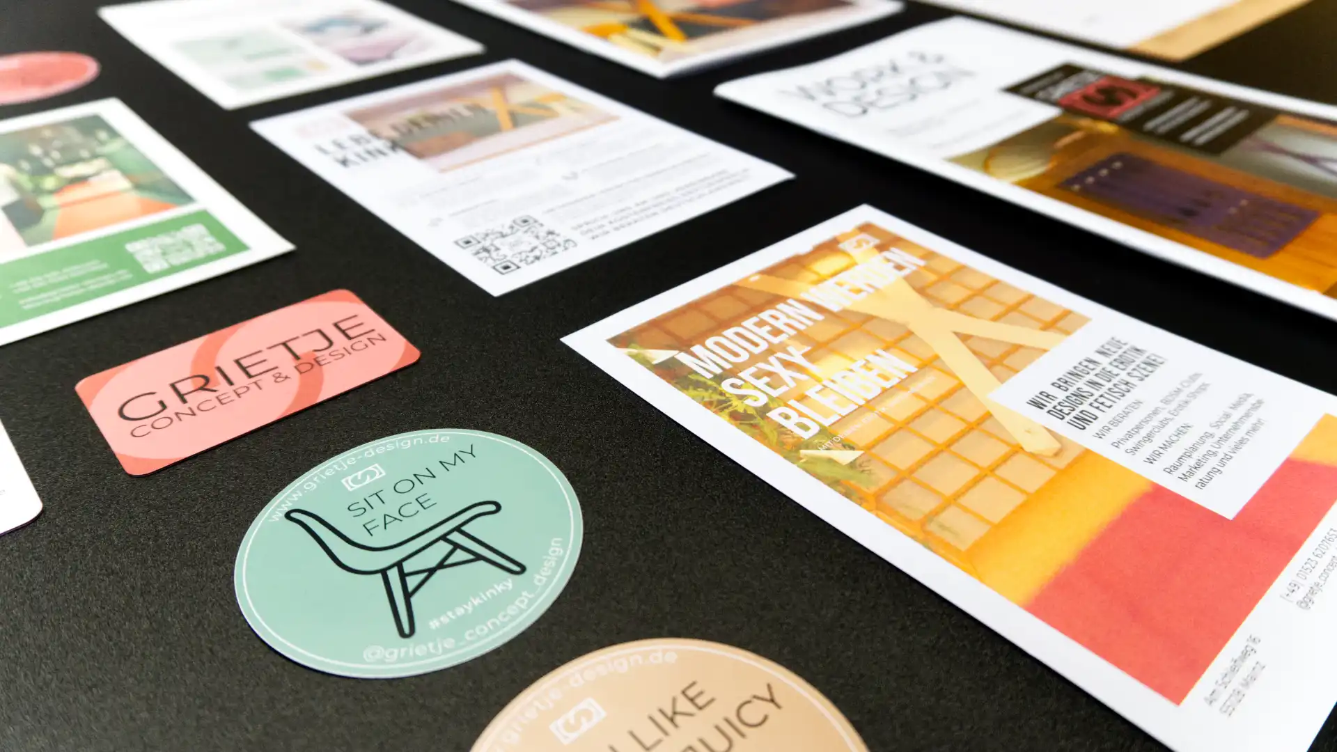 Printmaterialien und Branding von Grietje Concept Design für die Erotikbranche