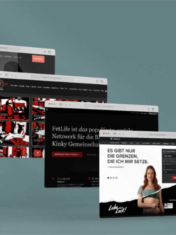 Website aus der Erotikbranche mit Social Media Möglichkeiten